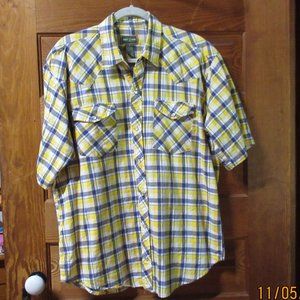 Urban Color Multicolor Plaid Button Down Shirt Pearly Snaps XL